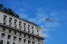 Helicóptero chegando na sede da Prefeitura da Cidade de São Paulo