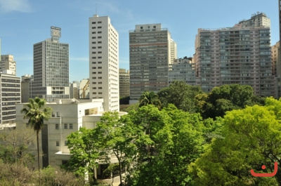 Praça Bráulio Gomes ao fundo Av. São Luiz